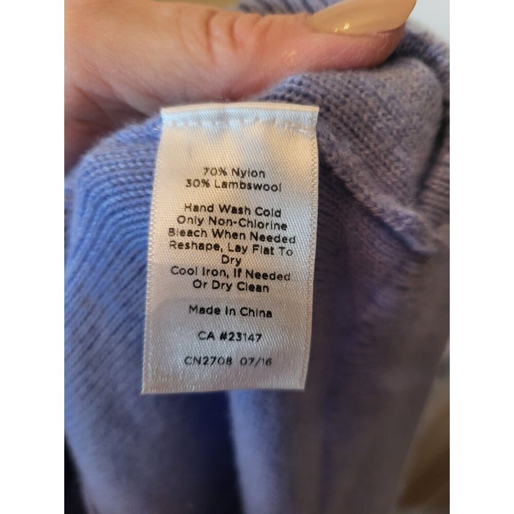 Baby Blue Cable Knit Sweater  Talbots L Old Money Soft Cozy Preppy Classic - Picture 9 of 9